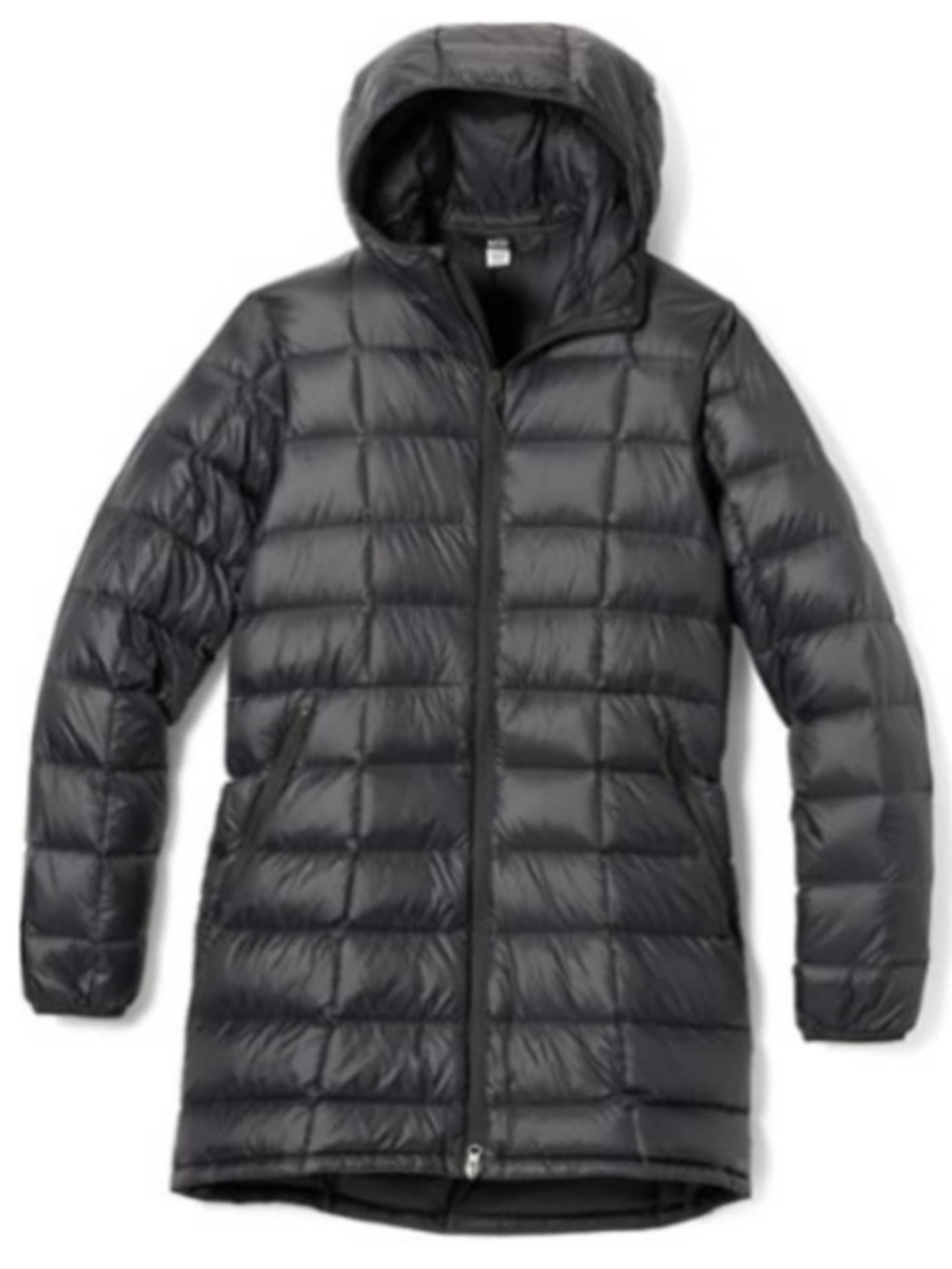 REI 650 Down Puffer Parka Longline Hooded Black Extra Small